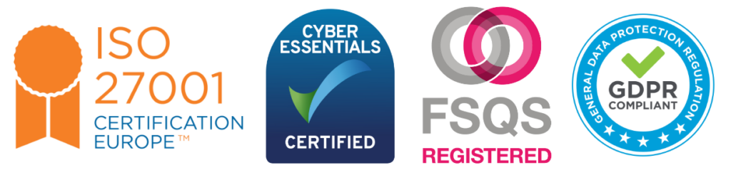 Secure ISO27001, CyberEssentials, GDPR Compliant